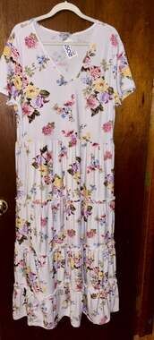 J for Justify Floral Tiered V-Neck Maxi Dress Size 2X
